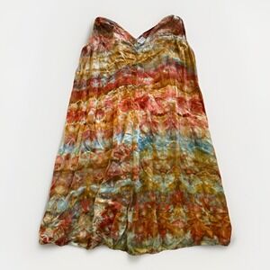 DHARMA TRADING CO Tie Dye Rayon Sleeveless Maxi Dress Boho Amber Sz L‎